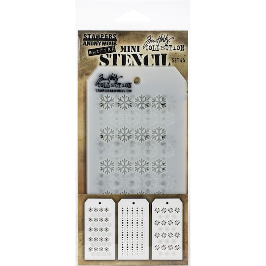 Stampers Anonymous Tim Holtz&#xAE; Mini #45 Layered Stencil Set